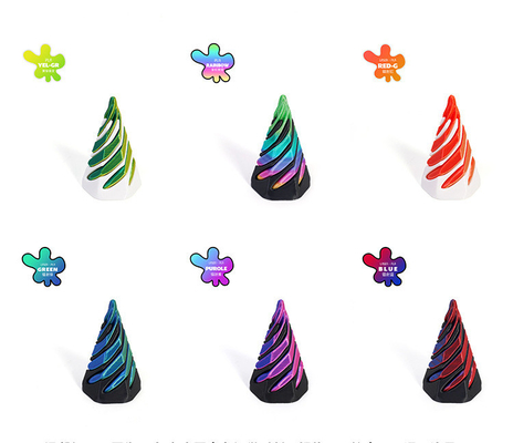 PLA 3D Impreso Vortex Thread Ilusión Pasa a través de la Pirámide Fidget juguete para niños y adultos