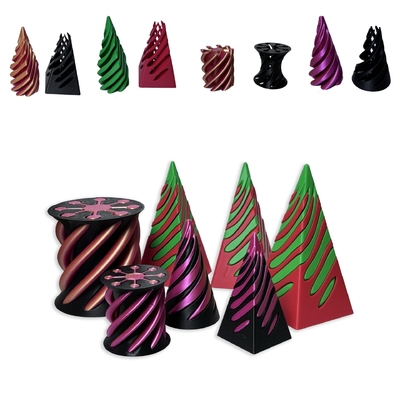 3D Impreso Fidget Juguete Plástico Pla Espiral Pirámide Cono Imposible Fidget Cono para el Unisexo