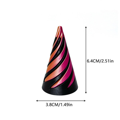 3D Impreso Fidget Juguete Plástico Pla Espiral Pirámide Cono Imposible Fidget Cono para el Unisexo