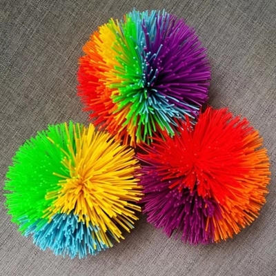 Colorida bola de estrés de mono de silicona bola esponjosa fibrosa bola de silicona Koosh