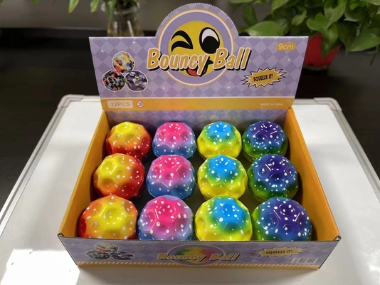 Multicolores Extremo Pu espuma de bolas de rebote alto Arco iris Luna de la pelota espacial para niños Juego