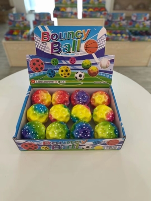 Multicolores Extremo Pu espuma de bolas de rebote alto Arco iris Luna de la pelota espacial para niños Juego