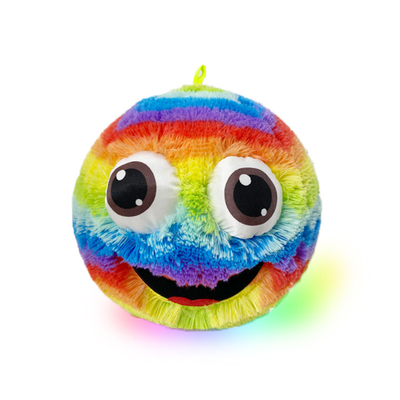 Material de la bola interior PVC Plush Rainbow Face Peluda de la bola mascota para los requisitos personalizados