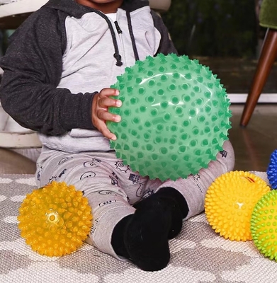 Unisex Gran Valor Bola de plástico de pico personalizado LOGO Bola sensorial inflable para bebés
