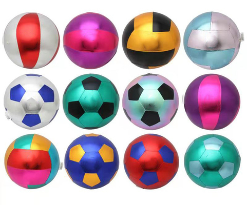 Balón de playa de piel de poliéster colorido y hermoso juguete inflable con tejido interior de PVC