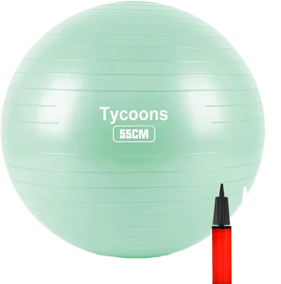 Availalbe OEM 55cm PVC Anti-Burst Gimnasio Ejercicio Bola de yoga con bomba de aire y colorido