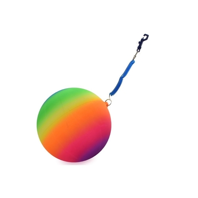 Mercado de juguetes 10 &quot;Neon Rainbow Ball con llavero LOGO personalizado
