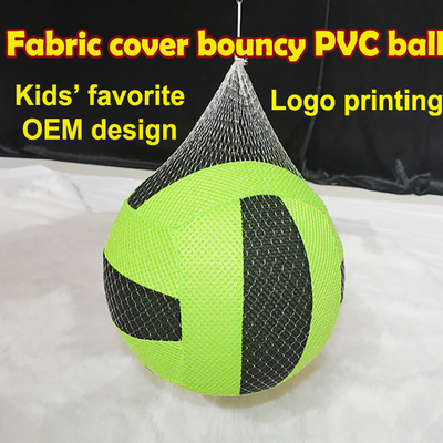 25cm niños Pvc Brillante Tejido Plush Inflatable Cubierto de Tejido Juguete Bola Ideal para Pequeños