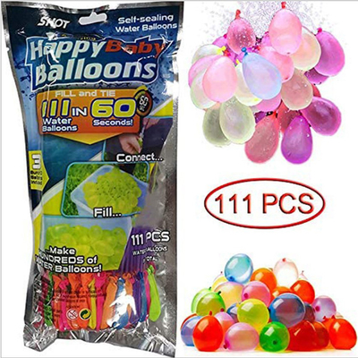 Fiesta 3 pulgadas 3 paquete 111 piezas globos de agua de llenado rápido para niños juegos de juguete de verano