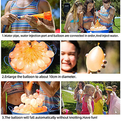 Unisex Balón de agua juguete 111 Pcs 3 paquetes Balones de agua para entretenimiento al aire libre