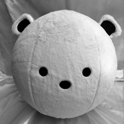 Alivio del estrés Pelota fluffy con cubierta de poliéster material de piel exterior