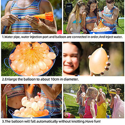 Balones para fiestas tropicales Balones de agua auto-sellados 3 paquetes para edades comprendidas entre 5 y 7 años