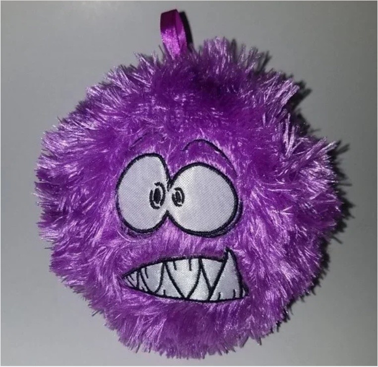 Unisex 6 &quot;Monstruo Púrpura Peludo Plush Bola redonda rellena de juguete de animales extranjero PVC Material interior de la bola