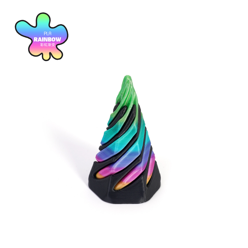 PLA 3D Impreso Vortex Thread Ilusión Pasa a través de la Pirámide Fidget juguete para niños y adultos