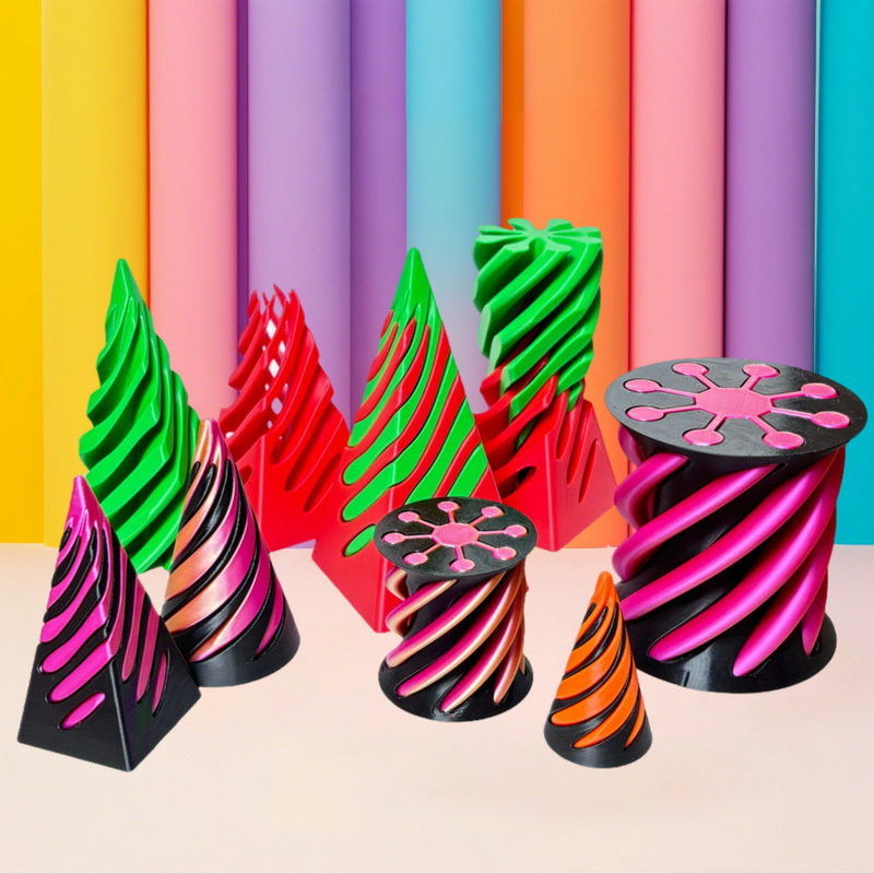 3D Impreso Fidget Juguete Plástico Pla Espiral Pirámide Cono Imposible Fidget Cono para el Unisexo