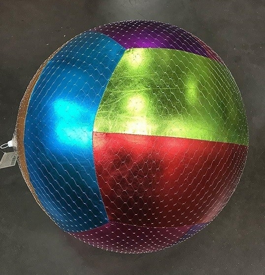 Balón de playa de piel de poliéster colorido y hermoso juguete inflable con tejido interior de PVC