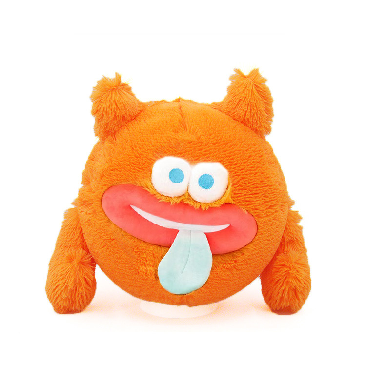 Bola de salto Emoj inflable Personaje Bola suave de peluche Caras divertidas Peluda Bola de emoji de neón