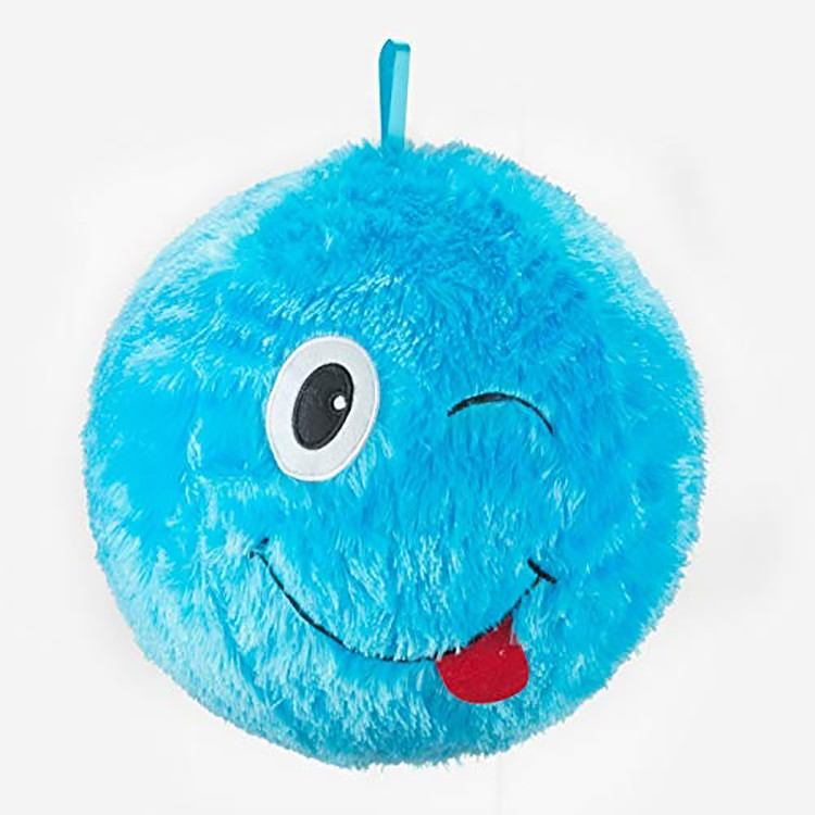 Unisex Peludos Caras Felizes y Feas Pelota de juguete de peluche Inflatable Tejido de rebote Bola de PVC